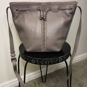 "The Sak" Leather Drawstring Bucket Shoulderbag